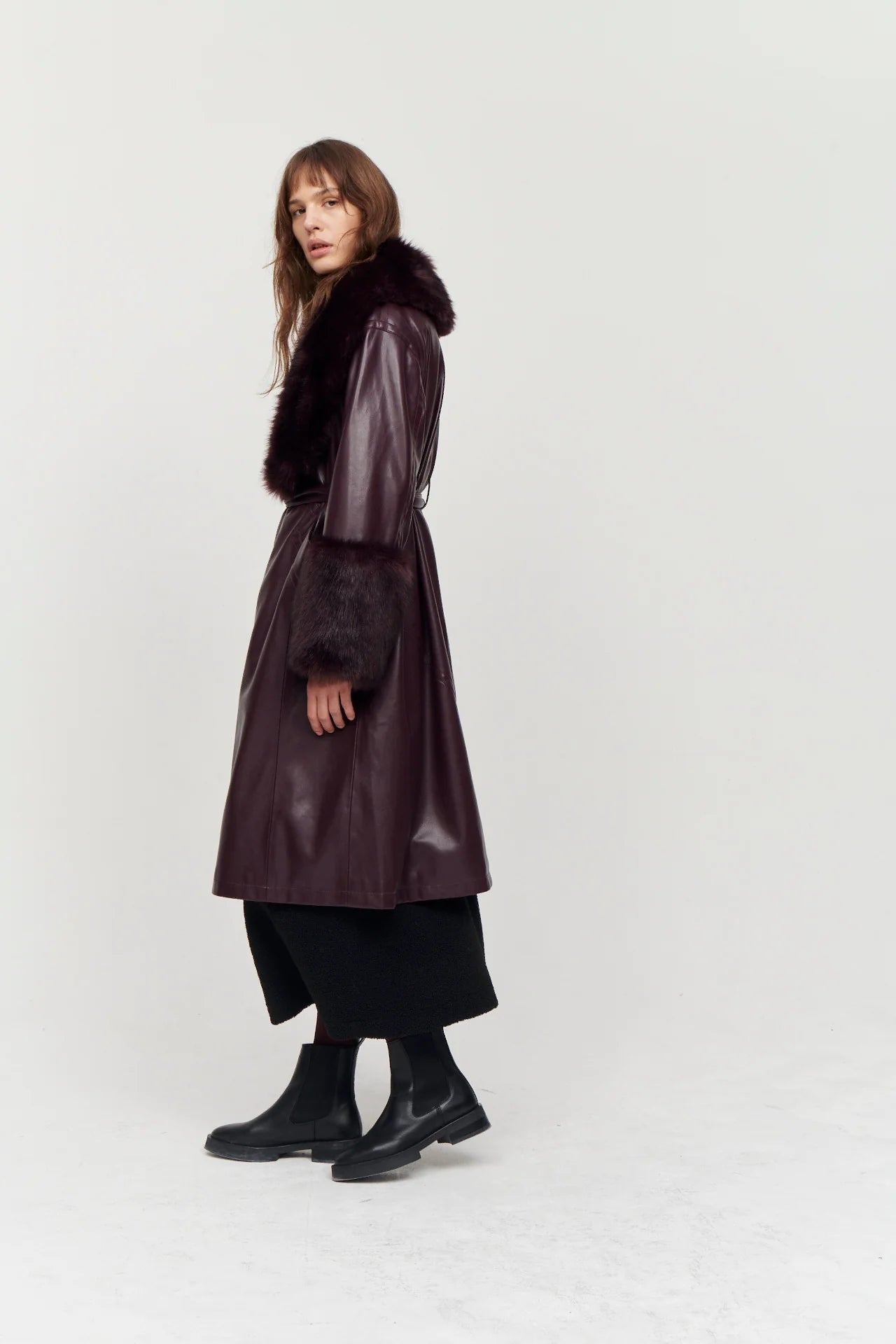 Bailey Burgundy Coat w/Fur