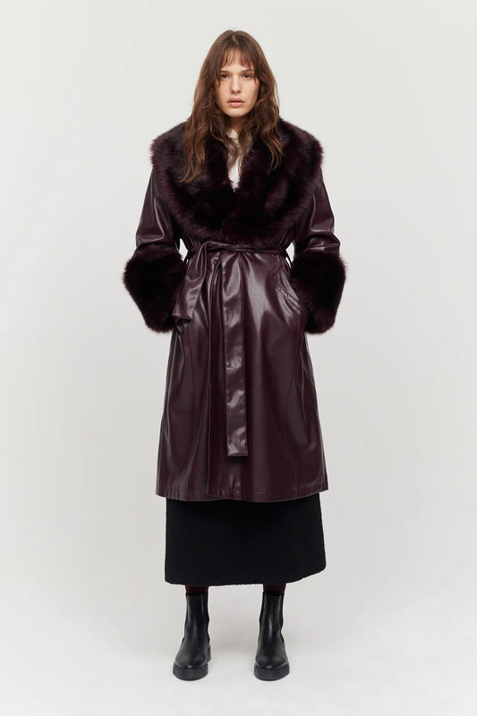 Bailey Burgundy Coat w/Fur