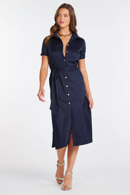 Lauren Button Front Shirt Dress