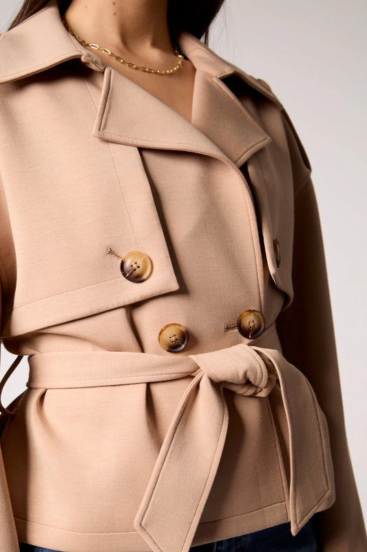 Charli Cropped Scuba Trench