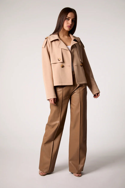 Charli Cropped Scuba Trench