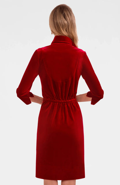 Twist & Shout Silky Velvet Dress in Red, Emerald or Black