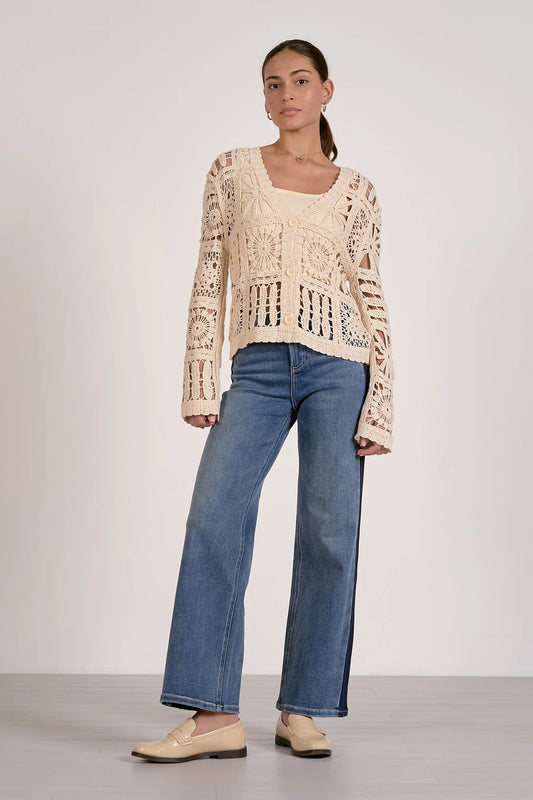 Shay Open Knit Sweater Cardigan