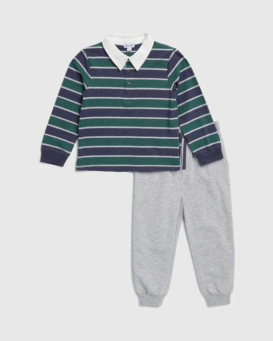 Preppy Stripe Polo set