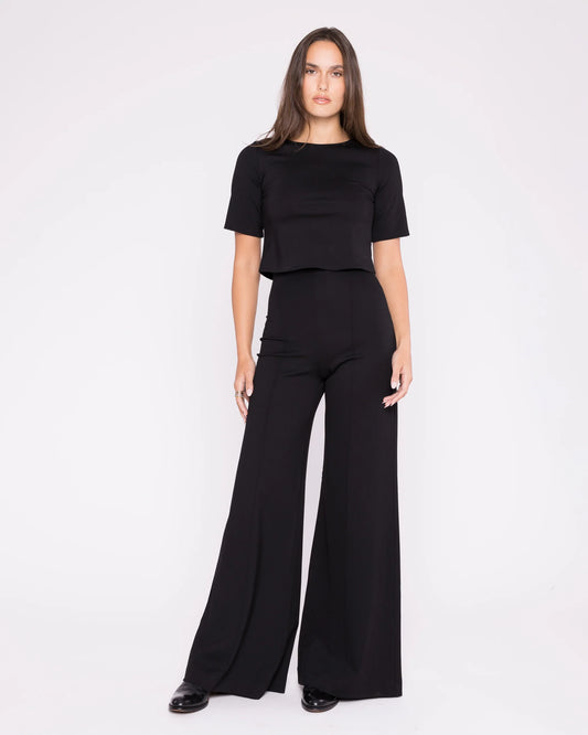 Ponte Knit Wide Leg Pant