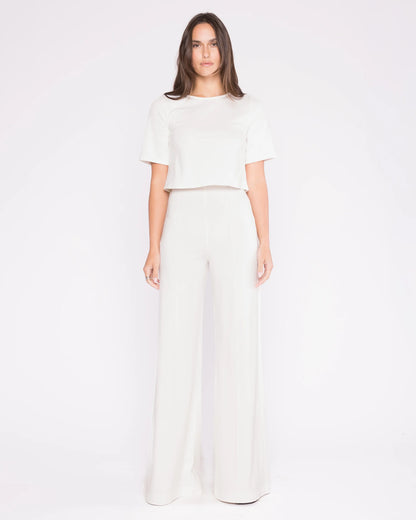 Ponte Knit Wide Leg Pant