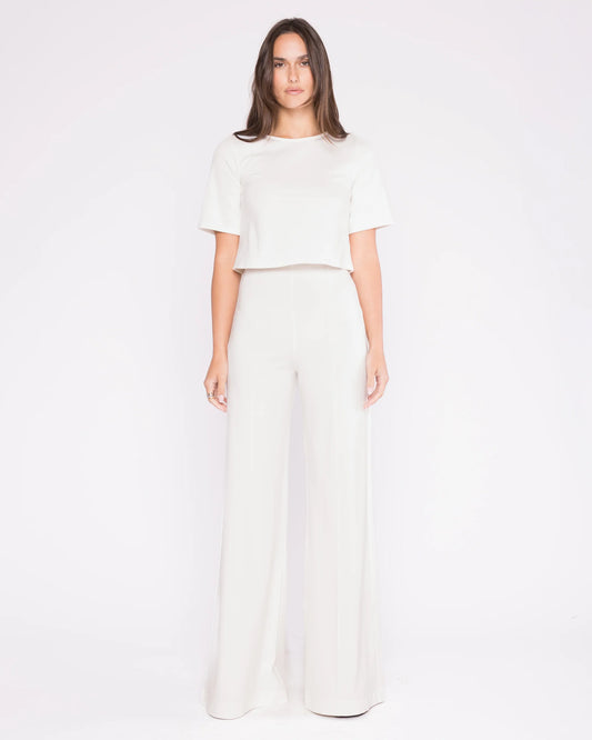 Ponte Knit Wide Leg Pant