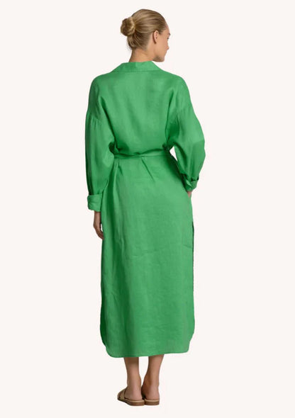 Green Maxi Shirt Dress