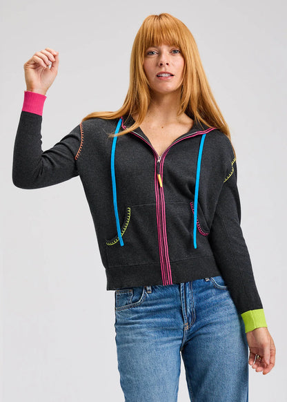 Heart-Embroidery Hoodie