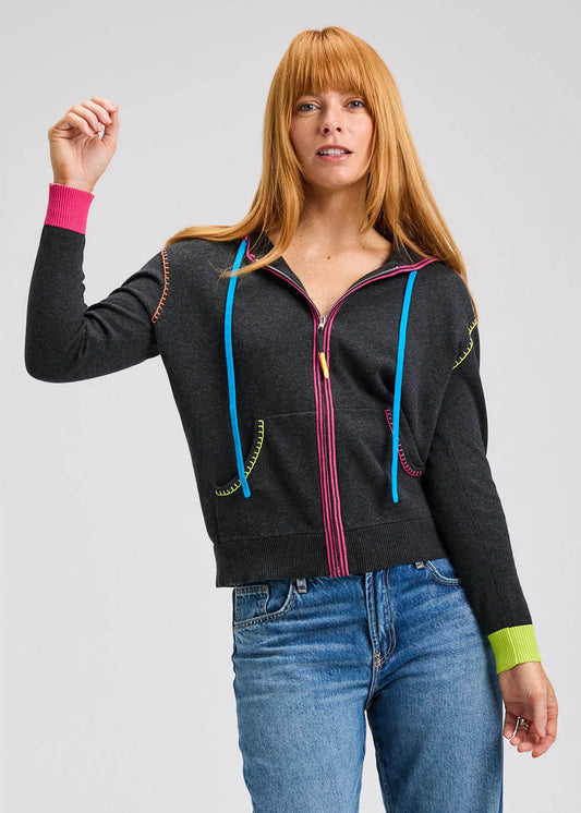 Heart-Embroidery Hoodie