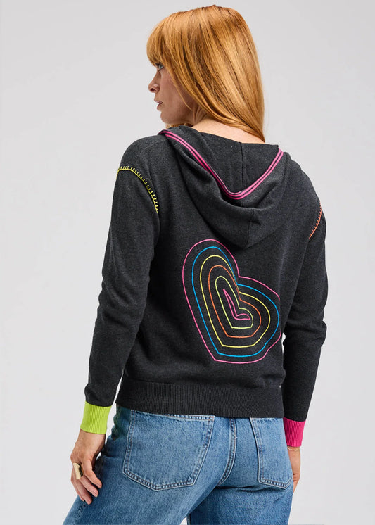Heart-Embroidery Hoodie