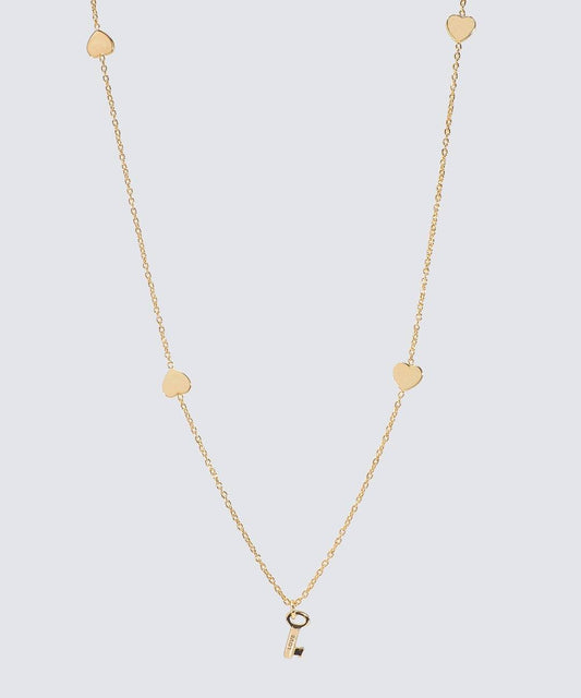 The Giving Keys Heart Drop Mini Skelton Key Necklace