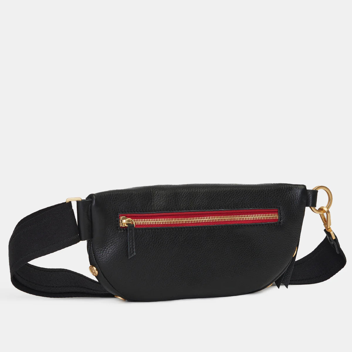 HAMMITT Charles Crossbody in Black with Red Zipper