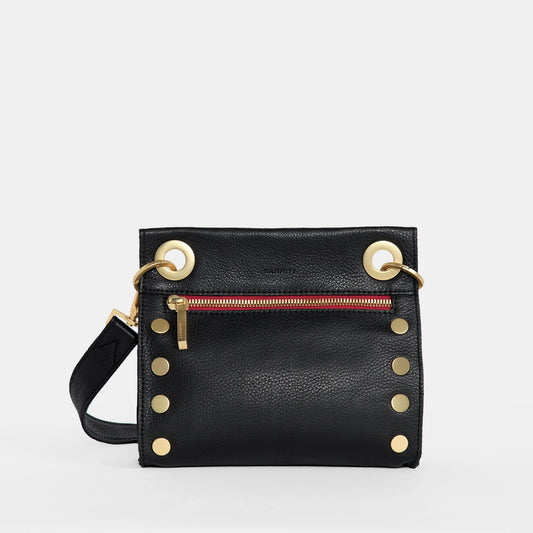 HAMMITT Tony Small Black with Brushed Gold Hardware and Red Zipper