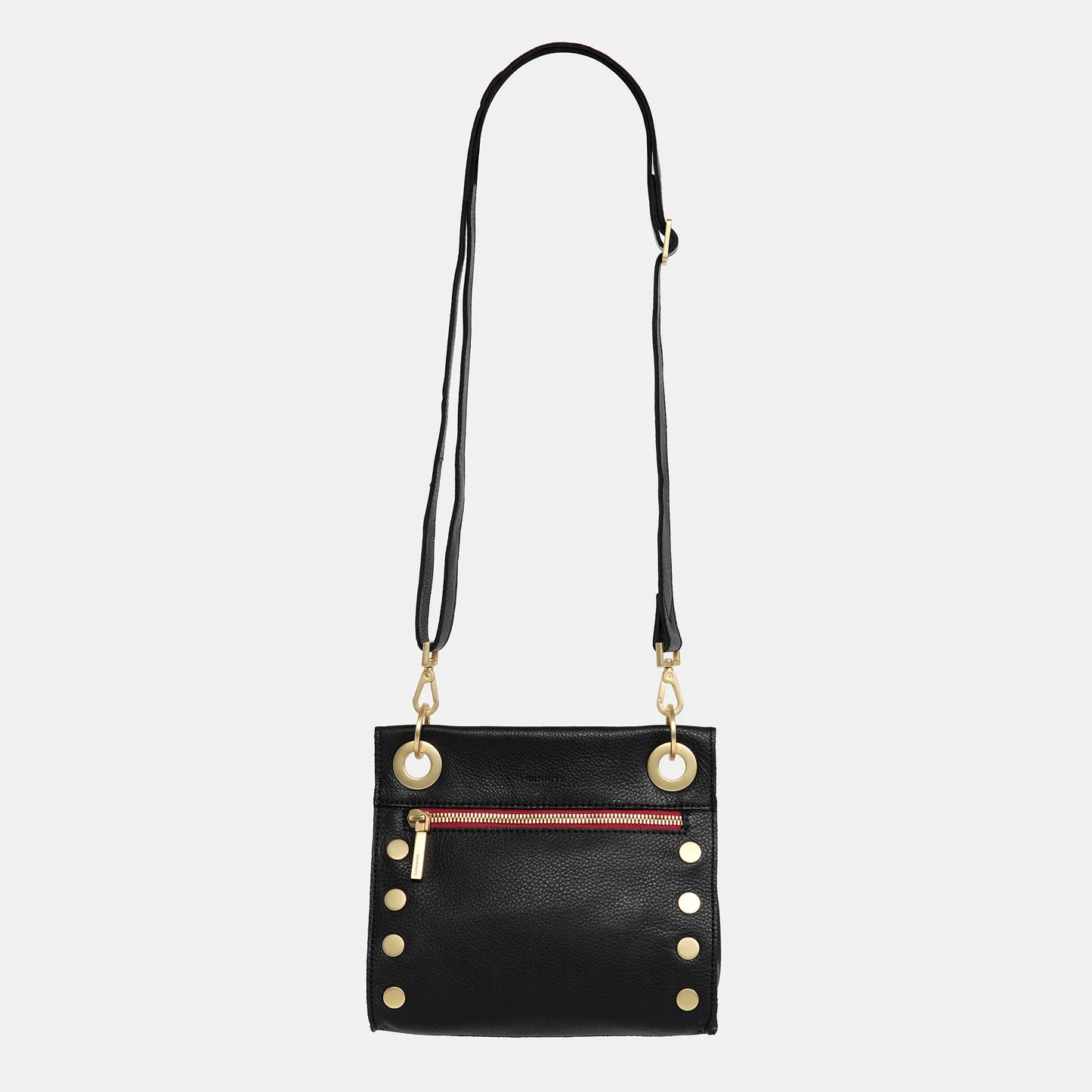 HAMMITT Tony Small Black with Brushed Gold Hardware and Red Zipper