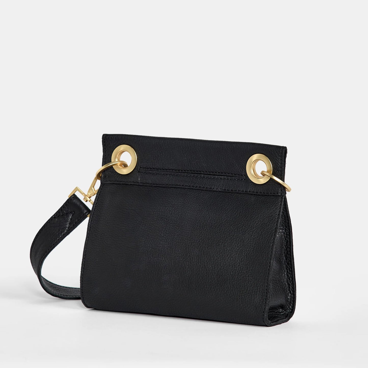 HAMMITT Tony Small Black with Brushed Gold Hardware and Red Zipper