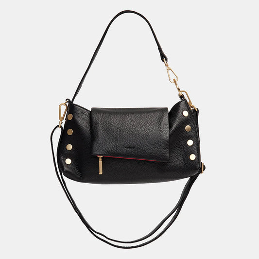 HAMMITT VIP Satchel Black with Red Zipper