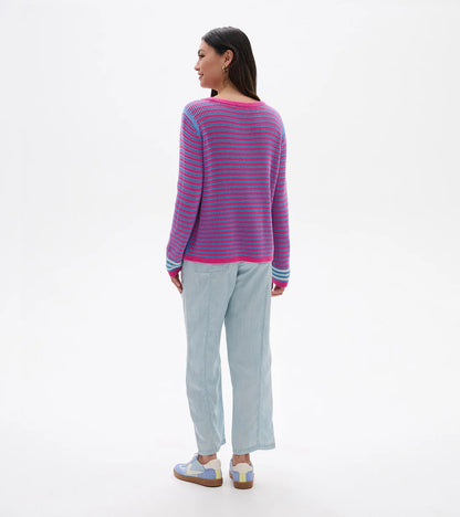 Pointelle Stripe Sweater
