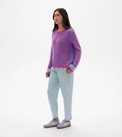 Pointelle Stripe Sweater