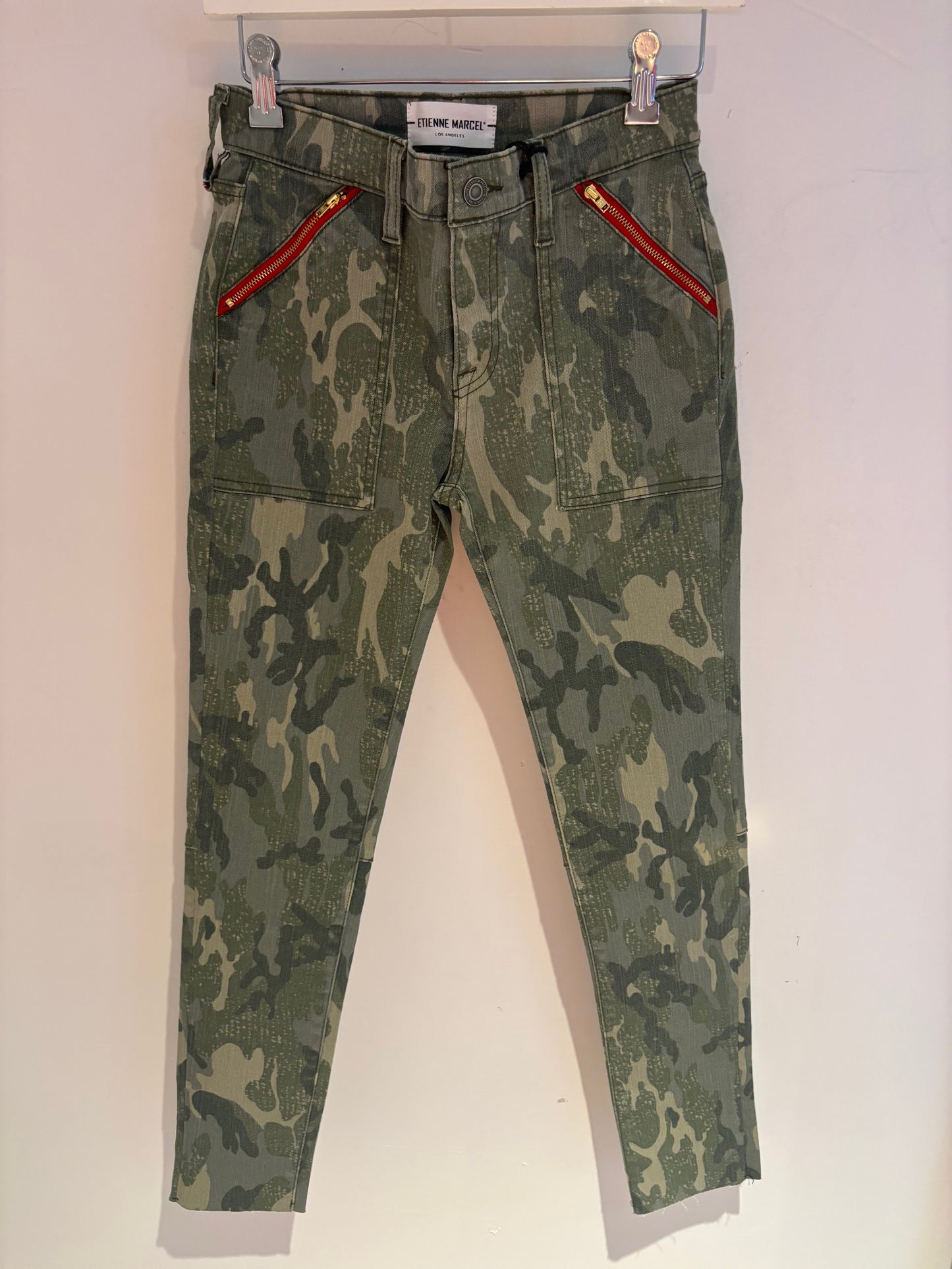 Red Zipper Jean in Camo