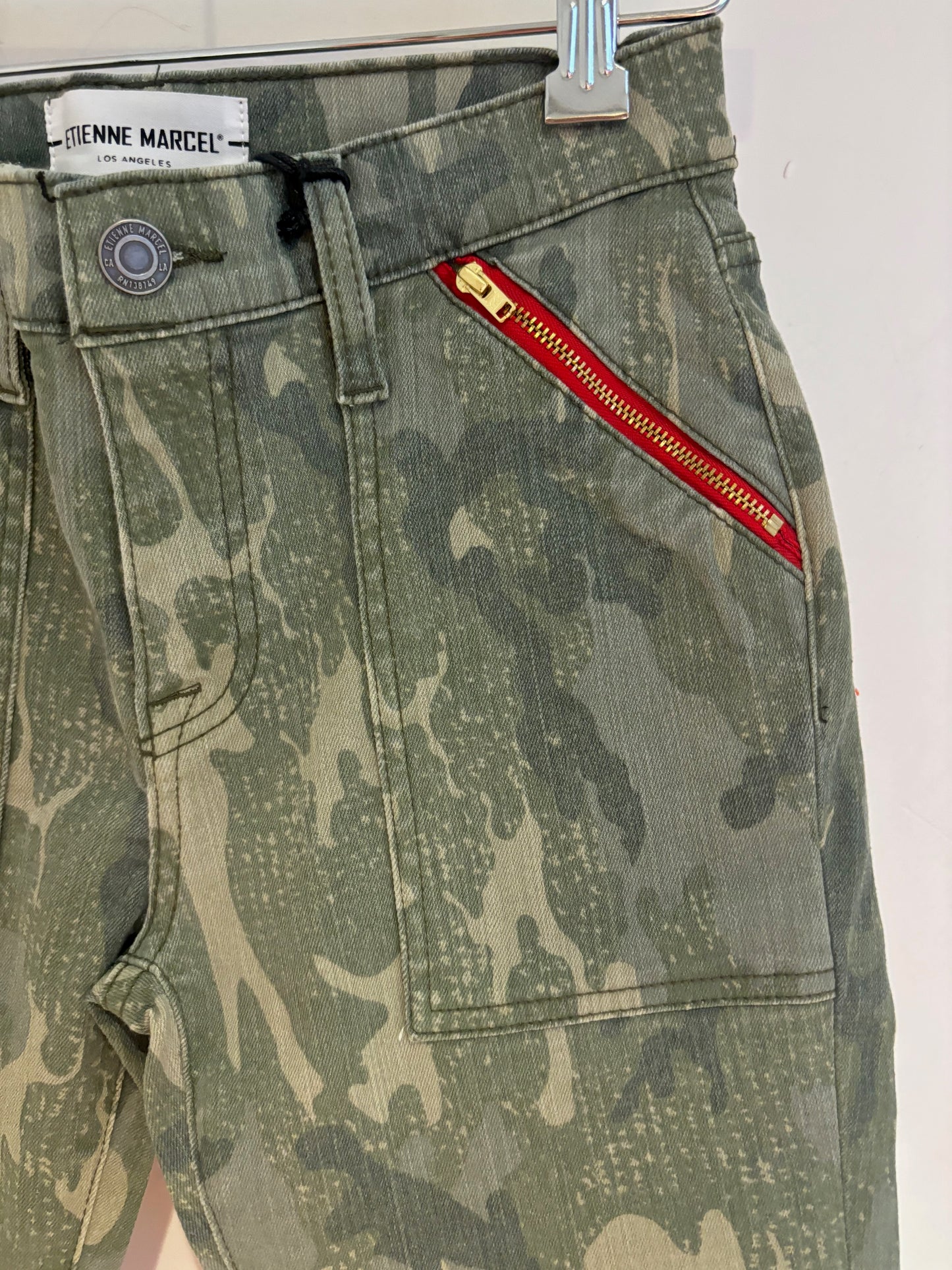 Red Zipper Jean in Camo