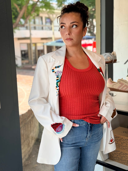 Embroidered Blazer