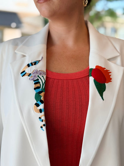 Embroidered Blazer