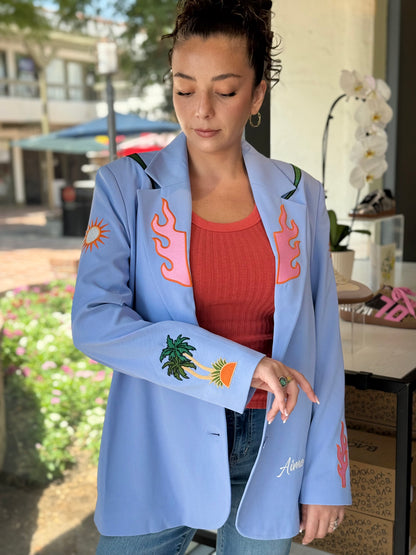 Lavender Embroidered Blazer