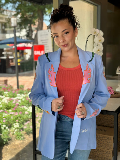 Lavender Embroidered Blazer