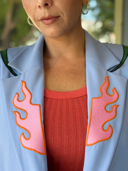 Lavender Embroidered Blazer
