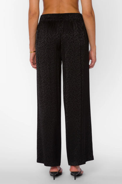 Black Leopard Jacquard Pant