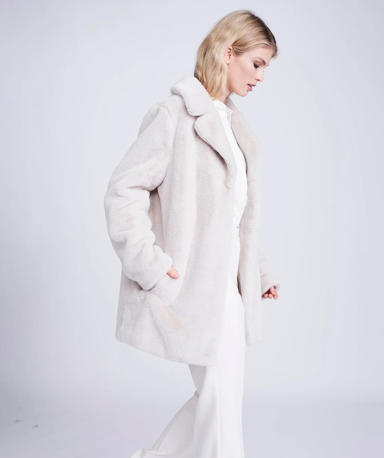 Kennedy Coat in Pearl, Black or Dusty Pink