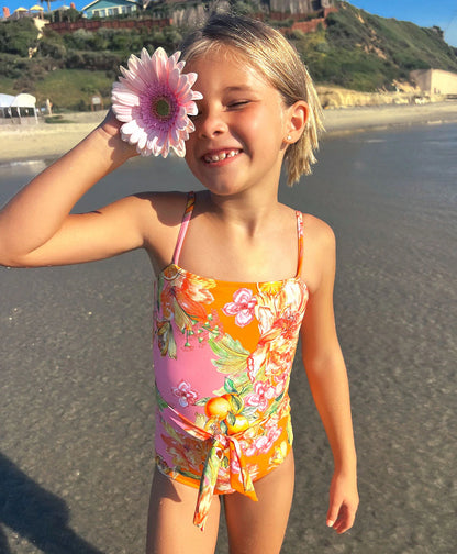 Kids Clementine Brixtyn Belted One Piece Swimsuit
