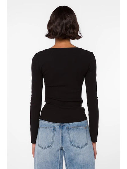 Leone Long Sleeve Boatneck Top