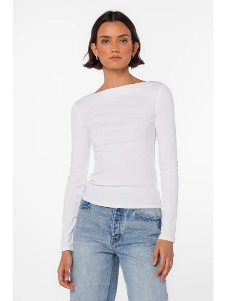 Leone Long Sleeve Boatneck Top