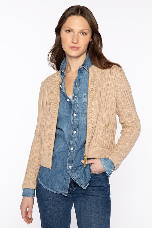 Bobble Zip Cardigan
