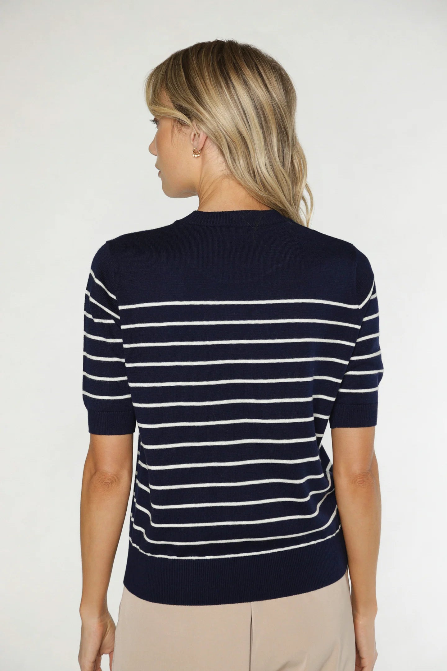 Claire Short Sleeve Sweater in Navy