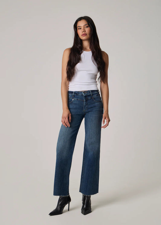 Conrad High Rise Wide Leg Jeans raw cut