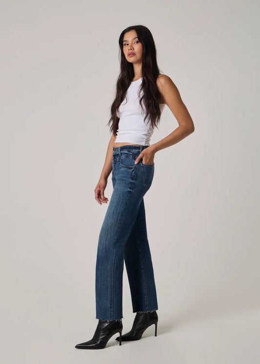 Conrad High Rise Wide Leg Jeans raw cut