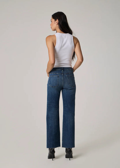 Conrad High Rise Wide Leg Jeans raw cut