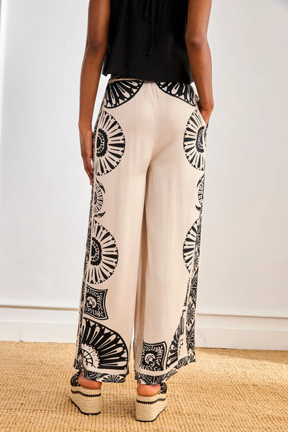 Two-Tone Printed Trousers