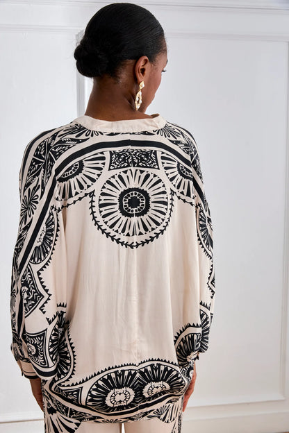 Two-Tone Ethnic Blouse