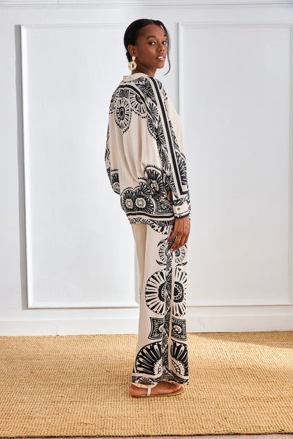 Two-Tone Ethnic Blouse