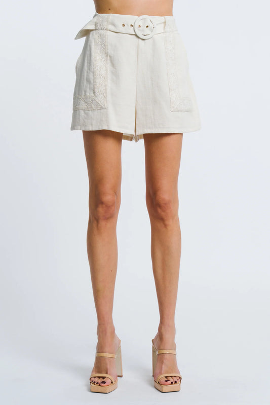 Lace Trim Buckle Shorts