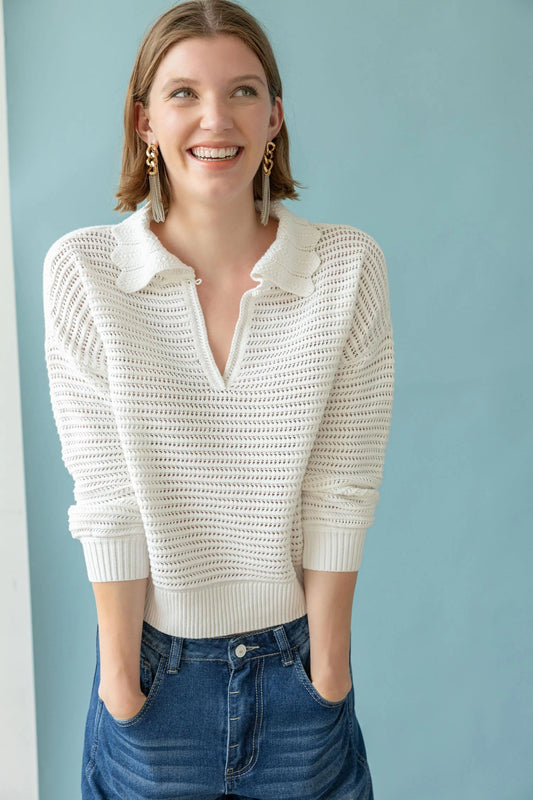 Scalloped Collar Sweater