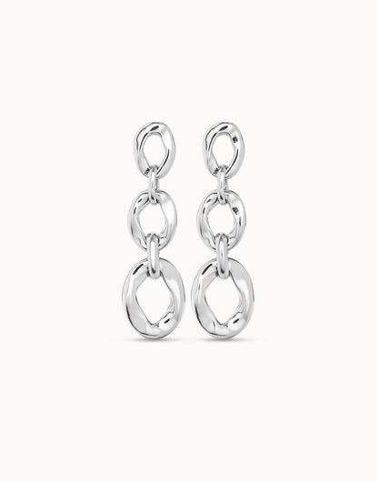 UNOde50 Silver Earrings with 3 Links