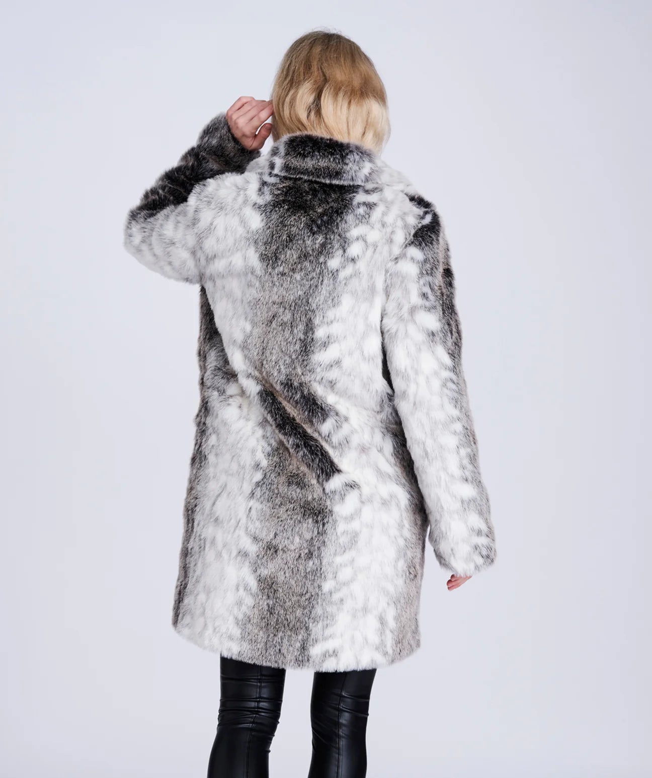 Paris Coat Snow Leopard Faux Fur Coat