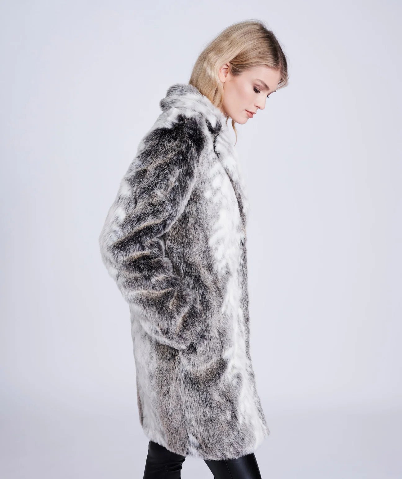 Paris Coat Snow Leopard Faux Fur Coat