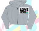Girls Classic grey Burnout Crop Zip Hoodie