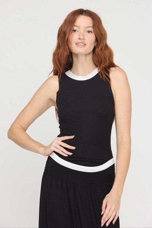 Marine Color Blocked Rib Tank